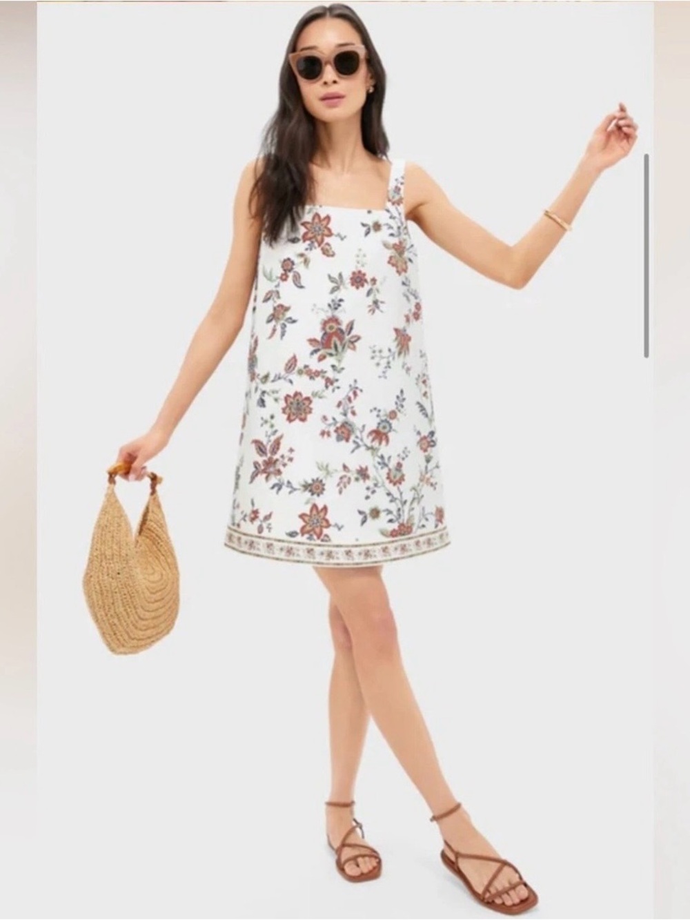 Tuckernuck Studio McGee Cassie Dress Medium Terracotta Chintz Cotton Linen Shift